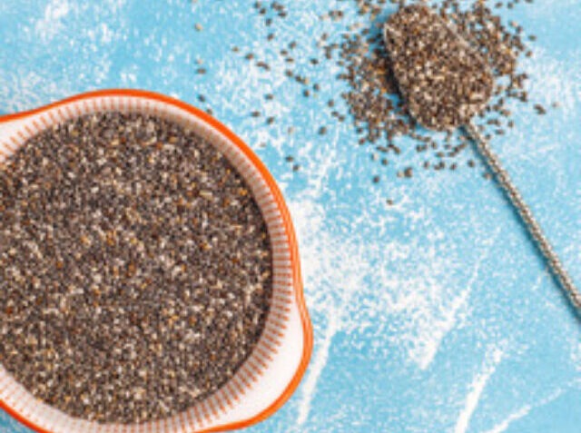 Nutritious chia seeds.